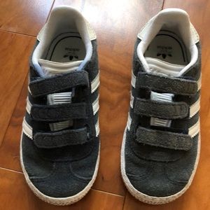 Grey adidas sneakers (Gazelle style)